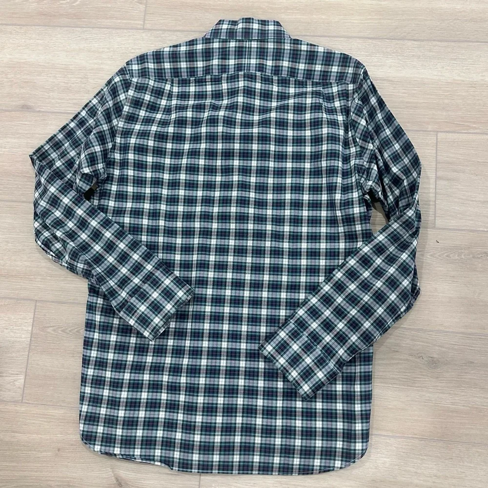 J.Crew men’s Ludlow collared button down plaid green blue medium